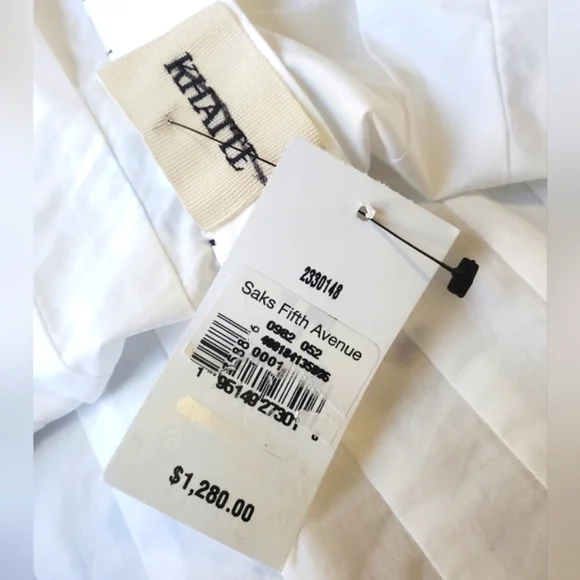 NWT$1,280 Khaite Westin Pintucked Seamed Cotton Poplin Top Sz 10 M - Picture 7 of 16